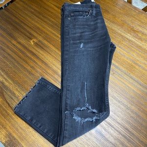 Abercrombie and Fitch black Boyfriend Jeans ripped